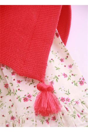 Poncho in lana color fragola per neonata Capridea | PONCHONE56ROSSO